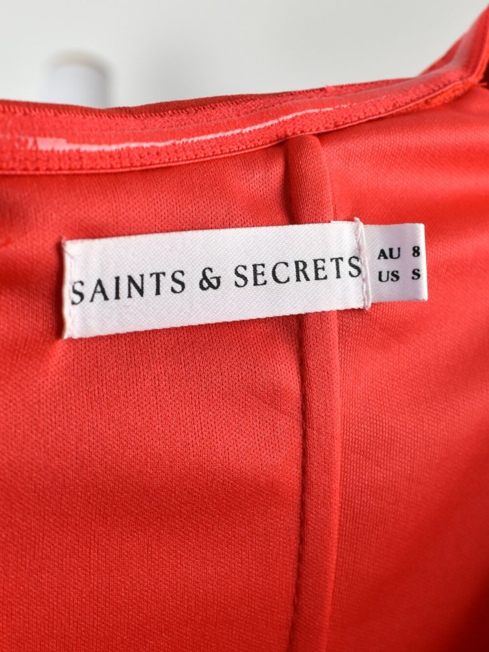Saints & Secrets Cha Cha Off Shoulder Thigh Split Maxi Dress Red - S - Picture 10 of 10